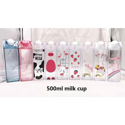 Bouteille d'eau en carton de lait en acrylique transparent de 16 oz – Basic  Cups