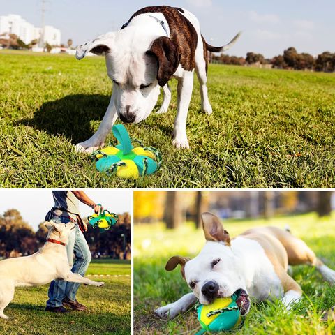 Dog Toys Ball With Grab Tabs, Interactive Dog Water Ball Exercise