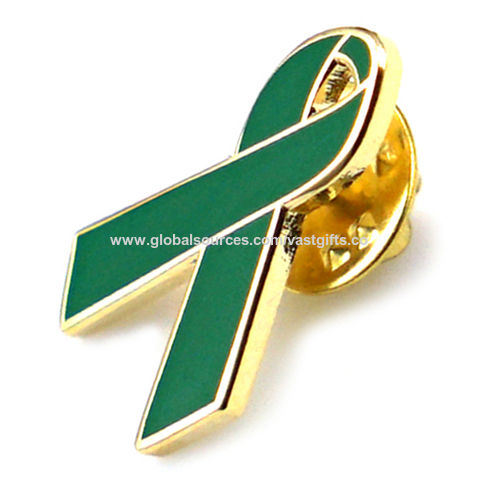 25 Satin Mental Health Awareness Green Ribbon Pins, Mental Health Pin