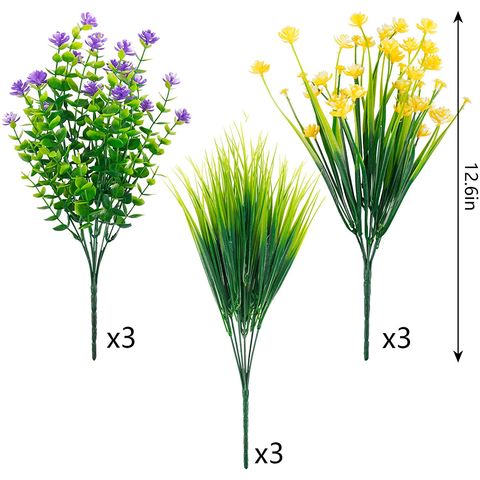 Buy Wholesale China 9pcs Artificial Flowers Outdoor Uv Resistant Outdoors Fake  Plants Faux Plastic Flower In Bulk For H & Artificial Flowers Outdoor at  USD 11.99