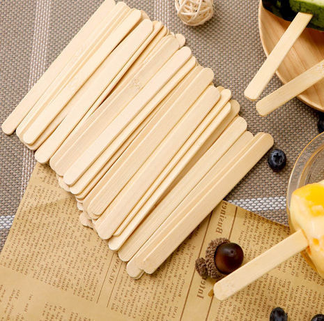 50pc Natural Wooden Popsicle Ice Cream Sticks Popsicle Sticks Diy