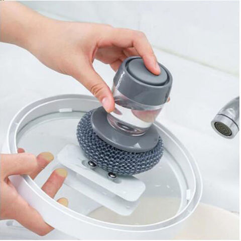 Buy Wholesale China Kitchen Replaceable Head Cleaning Palm Washing Liquid  Pot Dish Soap Dispenser Brushes & Dish Brush at USD 1.3