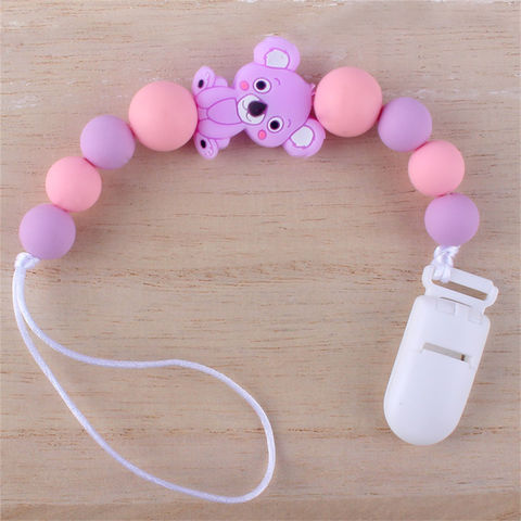 Silicone Beads Baby Teether Necklace Toy BPA Free Fox Teether Animal Beads  DIY Accessories Set Pacifier Chain Clips Nylon Rope - Realistic Reborn  Dolls for Sale