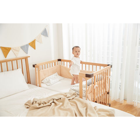 Cama de bebé de madera maciza, cuna Europea multifuncional, cama para niños  de 2 capas con mosquitera para bebés de 0 a 3 años - AliExpress