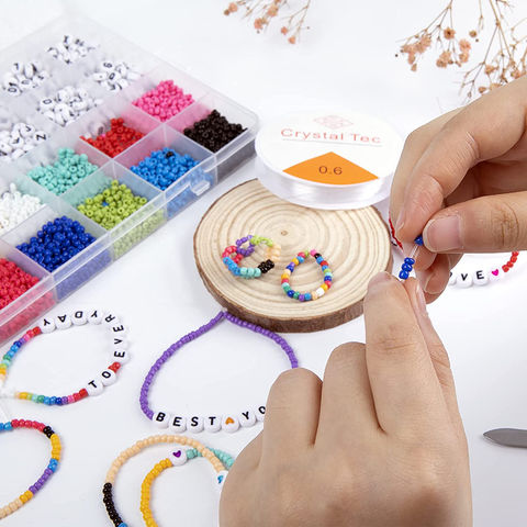 Bead Bracelet Making Kit, Bead Friendship Bracelets Kit with Pony Beads  Letter Beads Charm Beads and Elastic String - AliExpress