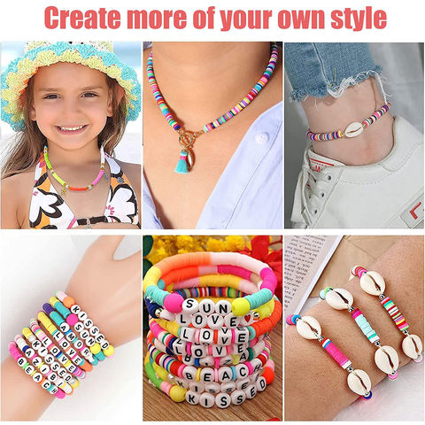 Boho Clay Beads Bracelet Kit Friendship Bracelet Making Kit For Girls Golden  Letter Beads Clay Beads Kit For DIY Jewelry Making