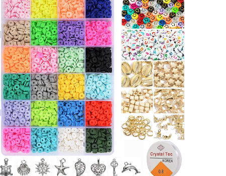 Kit de cuentas de vidrio y cuentas DIY DIY del alfabeto para pulseras y  joyas - Perles & Co