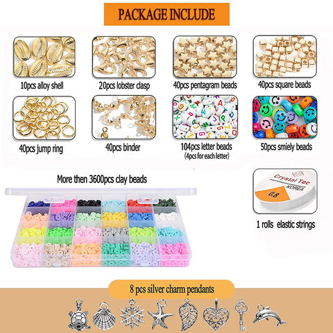 Buy Wholesale China 4000pcs Clay Beads For Jewelry Bracelet Making Kit 6mm  24 Colors Flat Polymer Heishi Beads Kits & Clay Beads at USD 3.8