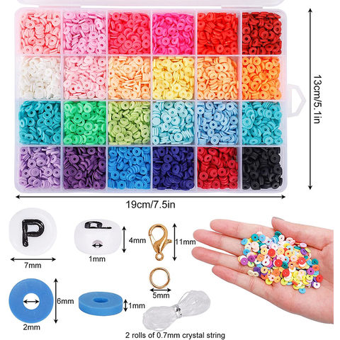 Buy Wholesale China 4800 Pcs Clay Heishi Beads Polymer Flat Round Disc Beads  Kit With Letter Beads Lobster Clasp & Clay Beads at USD 2.8
