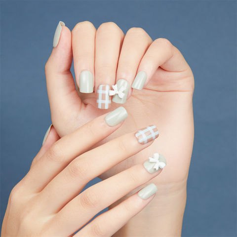 24pcs Short Square Shaped Light Pink False Nails With White French Style  Tips, Includes 1 Jelly Glue, 1 Nail File | SHEIN