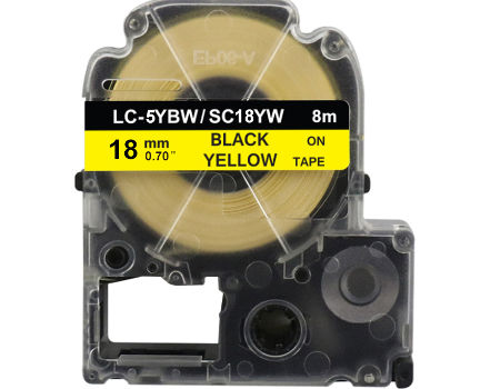 Achetez en gros Cassette D'étiquette Noire Sur Jaune 18mm * 8m  Lc-5ybw/sc18yw 100% Bande D'étiquette Compatible Pour Imprimante Ep Kjm  Chine et Ruban D'étiquette à 1.7 USD