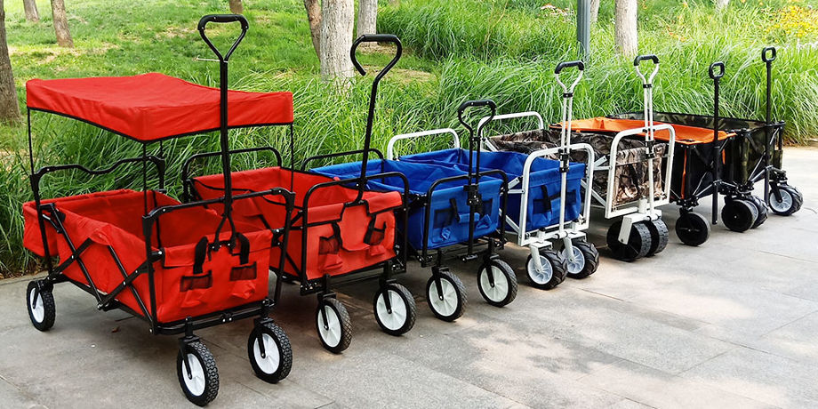 Outdoor Folding Wagon Factory Custom Collapsible Cart for Sports Beach Camping Garden Shopping supplier