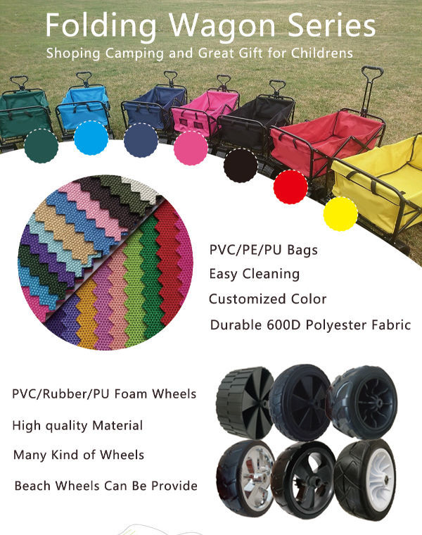 Outdoor Folding Wagon Factory Custom Collapsible Cart for Sports Beach Camping Garden Shopping supplier
