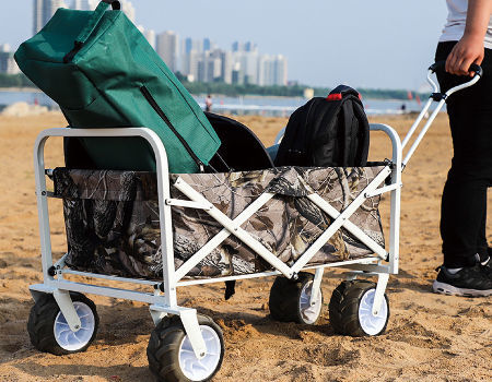 Outdoor Folding Wagon Factory Custom Collapsible Cart for Sports Beach Camping Garden Shopping supplier