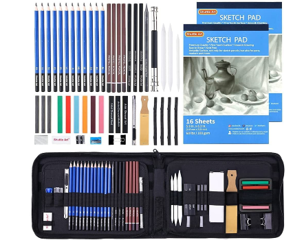 48 Pcs Drawing Pencils Kit,artists Sketching Pencil Set for Adults Kids  Teens Beginner H & B Art Supplies Art Kit Include Charcoal -  Hong Kong