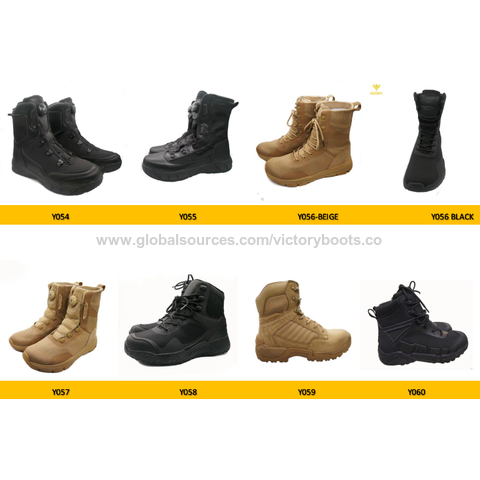 Compre Botas De Combate Militares Y Policiales Tácticas Protectoras Y  Seguras y Zapatos De Cuero De Microfibra de China por 20 USD