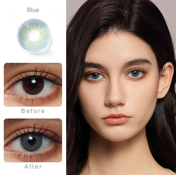 2022 new launched Freshgo yearly beauty eye contact lenses gray brown Cloud Colored Contact Lenses supplier