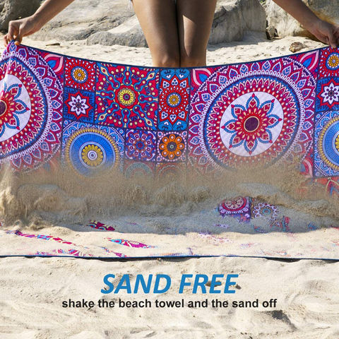 Buy Wholesale China Wholesale Brand Name Full Color Printed Quick Dry Sand  Free Microfiber Beach Towel Antibacterial & Beach Towel Antibacterial at  USD 2.2