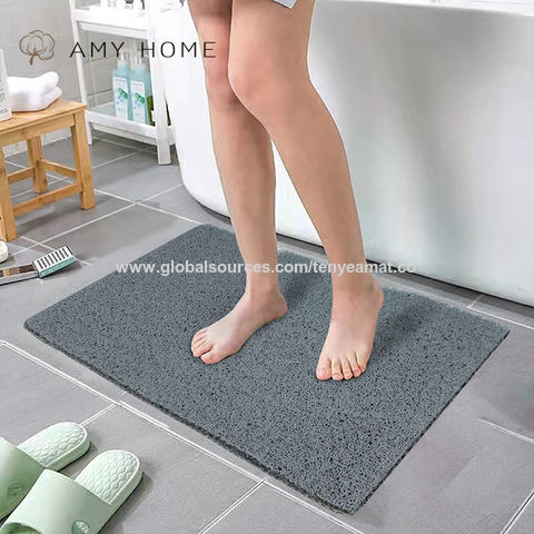 Loofah Shower Mat for Inside Shower Non Slip Anti Mould PVC Bath Mat Grey