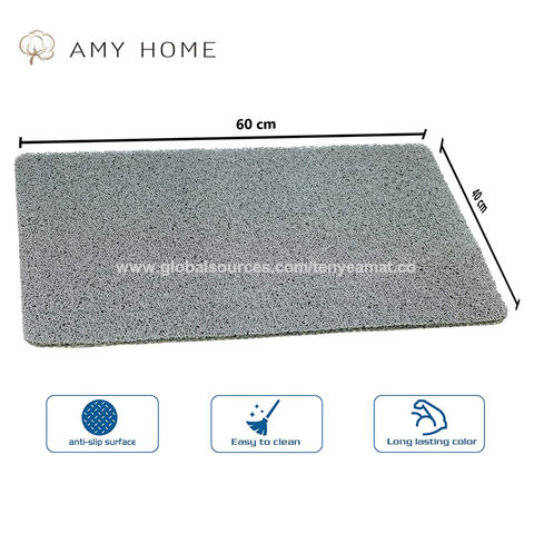 Shower Bathtub Mat Non Slip with Drain Quick Drying Loofah Grey Color  Design