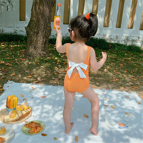 Buy Wholesale China One Piece Bow Check Baby Swimsuit Cute Bikini Triangle  Swimsuit Two Pieces & Girls Swimsuit at USD 4.28