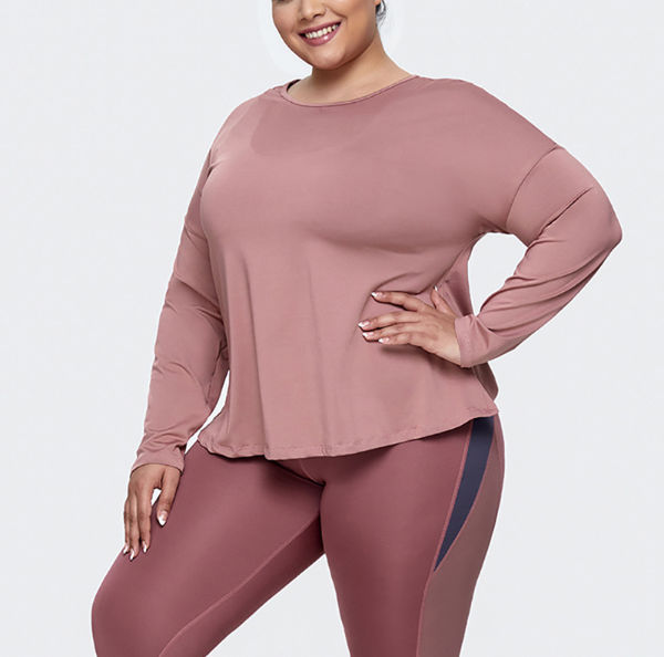 long sleeve plus size workout tops