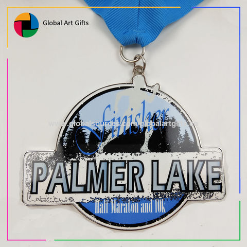 Customized Glitter Trail Winner Medals For Half Marathon Custom