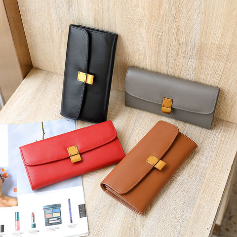 Leather Designer Wallet, Red