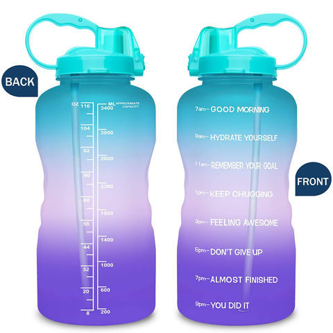Venture Pal 22oz/32oz Motivational Water Bottle With Silicone Straw - Comes  With a Complimentary Cleaning Brush and Straw Brush - Green Purple - 11  requests 22oz