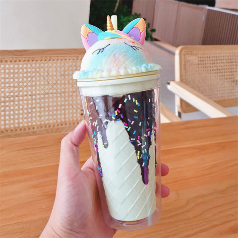 Summer Hot Sale Beach Freezing Gel Ice Cream Cup Reusable Custom Logo  Double Wall Plastic Tumbler with Lid and Straw - China Plastic Cup and  Double Wall Plastic Cup price
