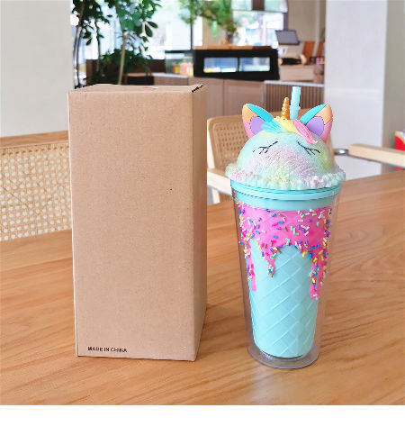 Buy Wholesale China Manufacturers Wholesale Double Plastic Cups Straw Cups  Unicorn Starry Sky Sequins Double Lid Cup & Plastic Cups at USD 1.5