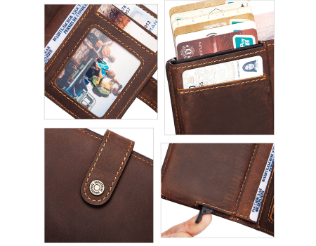 Stylish PU Leather Wallet Men Simple Casual Short Purse Small Clutch Male Wallet supplier