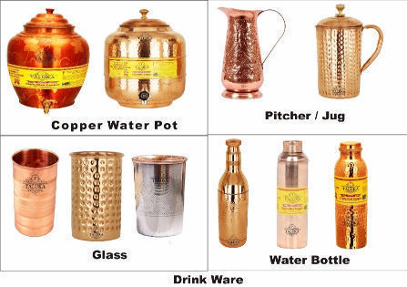 Drinkware Copper Lota Kalash Pot Poojan Purpose Ayurveda surya namskar lota 
