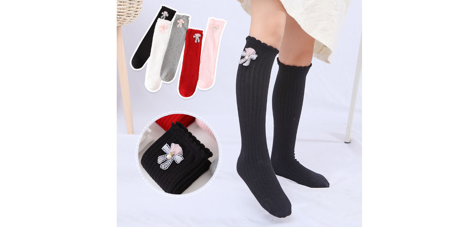 Children's socks in spring autumn new style girl stockings lovely bowknot stockings baby supplier