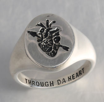 Wholesale Cheap ring, Silver plating Fashion ring with Cute Though DA Heart Pattern, Welcome OEM/ODM supplier