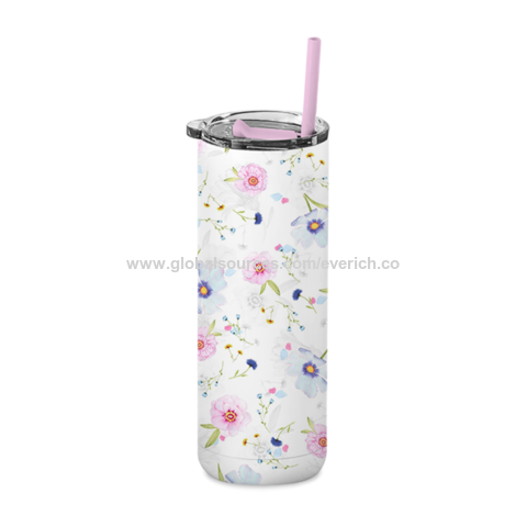 Zonegrace Stainless Steel Skinny Tumbler with Brush & Straw— Reduced!