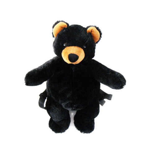 Black Teddy Bear Plush Backpack