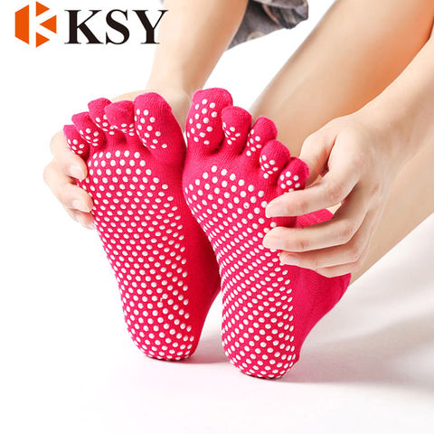 Buy Wholesale China Yoga Backless Five Toe Anti-slip Ankle Grip Socks Dots  Pilates Fitness Gym Socks Ladies Sports Socks & Yoga Socks at USD 1.38