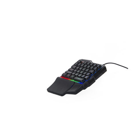 Teclado para juegos con una sola mano con retroiluminación LED Mini teclado portátil para juegos para LOL/PUBG/Wow