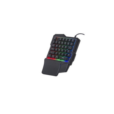 Teclado para juegos con una sola mano con retroiluminación LED Mini teclado portátil para juegos para LOL/PUBG/Wow