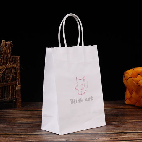 Custom White Gift Paper Bags