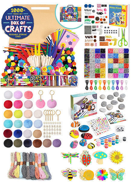 Buy Wholesale China Hot Sales 1000pcs Assorted All In One Arts And Crafts  Jar Kids Craft Set For Diy Projects & Diy Art Craft Kit at USD 3.9