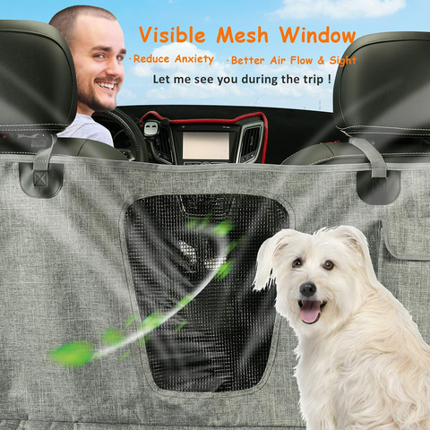 Dog Car Seat Cover, 100% Waterproof Scratchproof Dog Hammock With Big Mesh  Window, Pets Dog Back Seat Cover Protector for Cars,dogs Supplies 