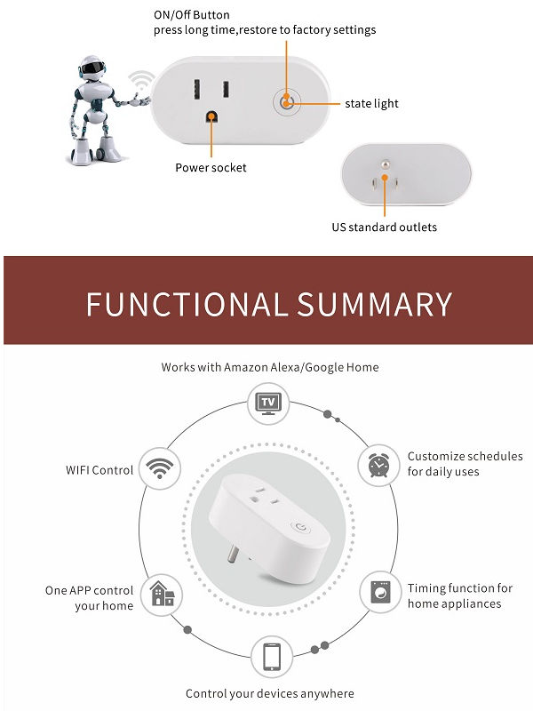 Smart Plug Power Monitor Zigbee, Zigbee Wifi Socket Timer