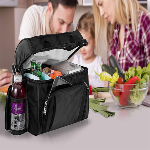 Bolsa térmica para el almuerzo, pequeña caja térmica con aislamiento para 6  latas, bolsa de almuerzo, correa ajustable para adultos, mujeres y
