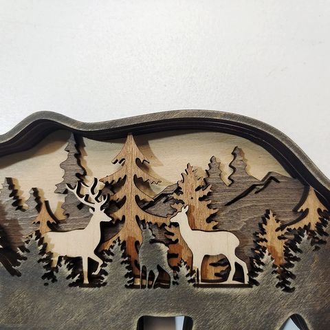 HiEnd Accents Wooden Picture Holder with Deer Bust