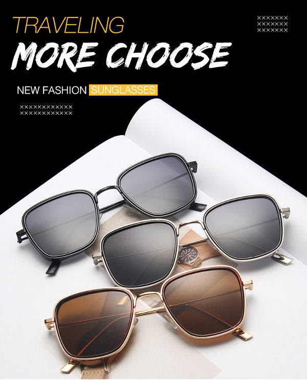 New Fashion Retro Designer Square Sunglasses