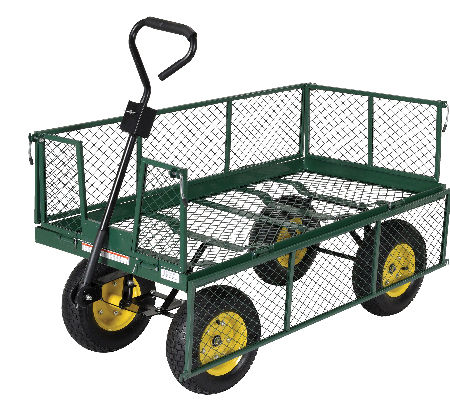 Four Wheel Garden Tool Cart Platform Welding Mesh Cart Supplier