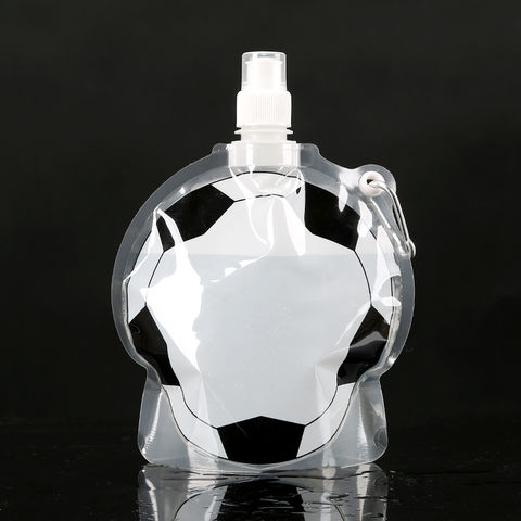 1 Liter Foldable Football Kids Water Bottles Portable Sports Water Bottle  Football Soccer Ball Shaped Water Bottl Silicone Cup