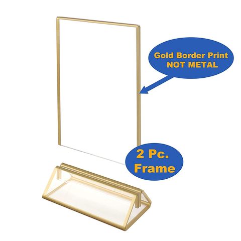 Buy Wholesale China Clear Acrylic Sign Holder With Gold Borders And  Vertical Stand, Double Sided Table Menu Holders & Clear Acrylic Sign Holder  at USD 0.5